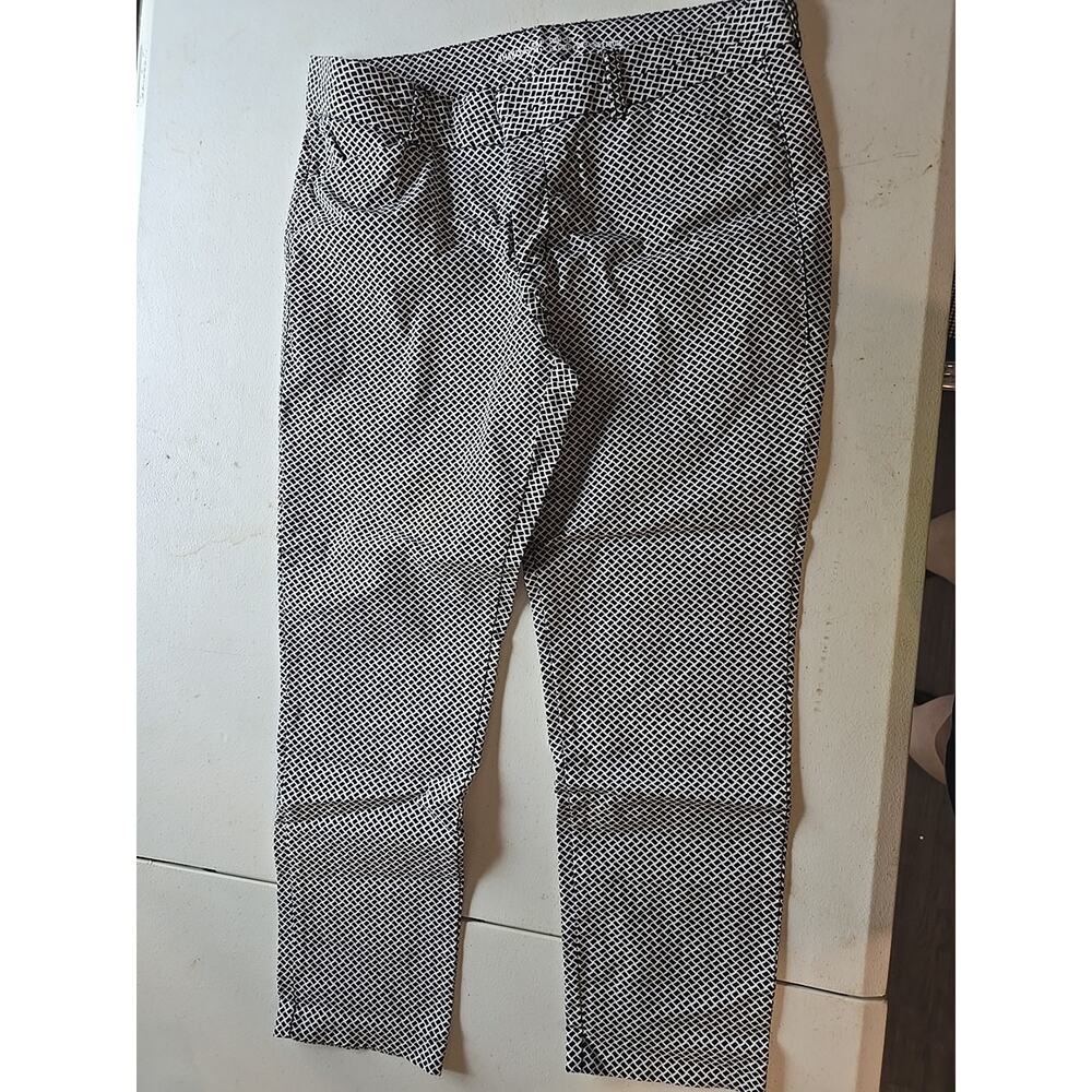 Size 10 Khakis by Gap Women's Slim City Stretch Pants Black & White